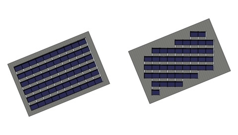 flat roof in line vs south