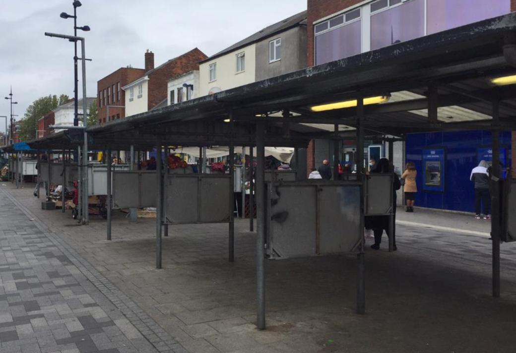 Old market stalls