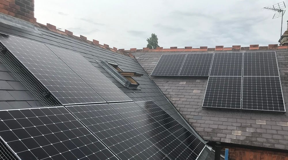 Solar panels on multiple roofs