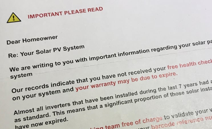 solar panel scam letter