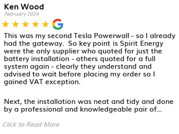 Ken Wood - Spirit Energy Solar and Battery - Google Review 33