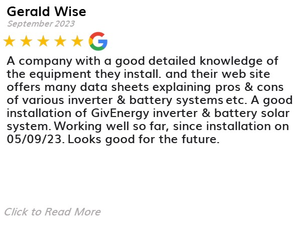 Gerald Wise - Spirit Energy Solar and Battery - Google Review