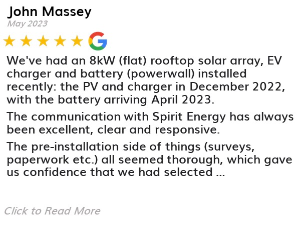 John Massey - Spirit Energy Solar and Battery - Google Review 7